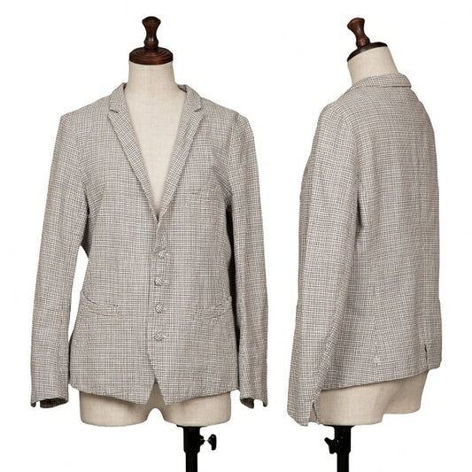 45rpm 45R Cotton Stand Collar Check Jacket White Size 2