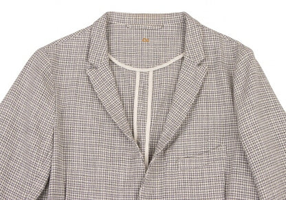 45rpm 45R Cotton Stand Collar Check Jacket White Size 2