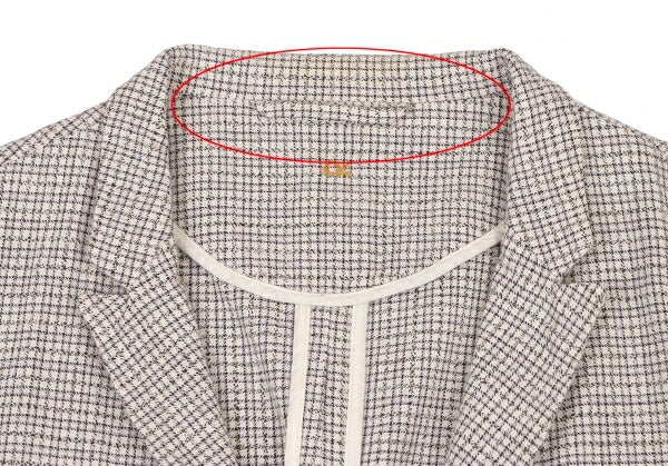 45rpm 45R Cotton Stand Collar Check Jacket White Size 2