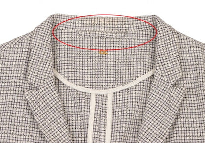 45rpm 45R Cotton Stand Collar Check Jacket White Size 2