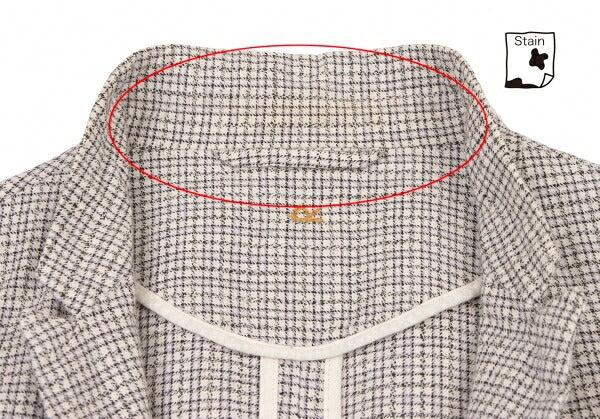 45rpm 45R Cotton Stand Collar Check Jacket White Size 2