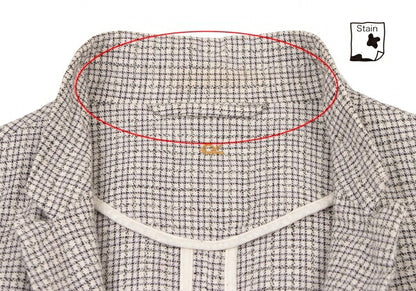45rpm 45R Cotton Stand Collar Check Jacket White Size 2