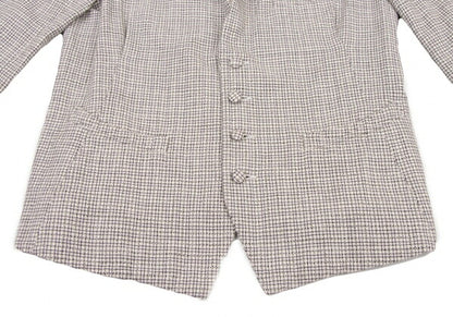 45rpm 45R Cotton Stand Collar Check Jacket White Size 2