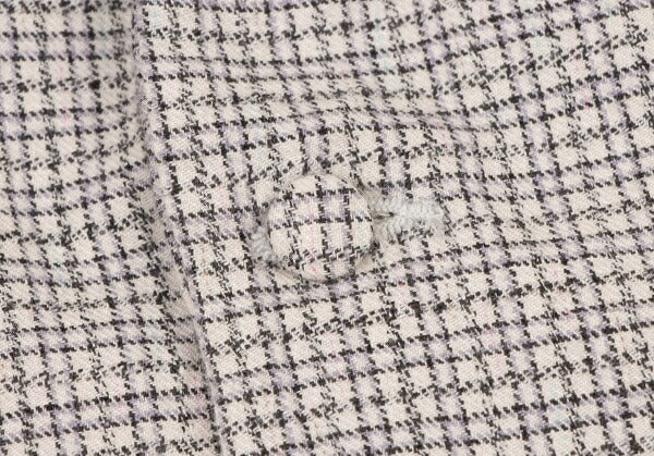 45rpm 45R Cotton Stand Collar Check Jacket White Size 2