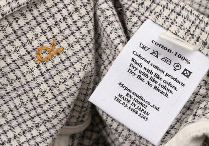 45rpm 45R Cotton Stand Collar Check Jacket White Size 2