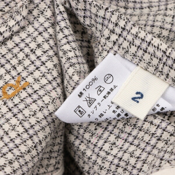 45rpm 45R Cotton Stand Collar Check Jacket White Size 2