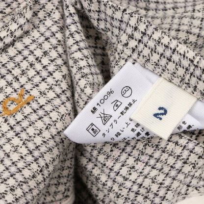 45rpm 45R Cotton Stand Collar Check Jacket White Size 2