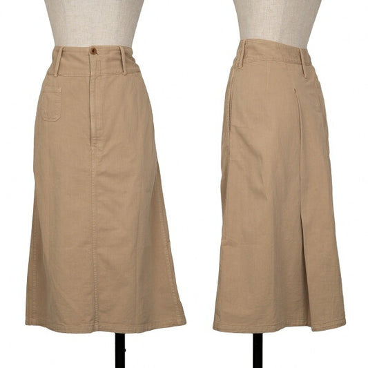 45rpm Cotton High Waist Back Tuck Skirt Beige Size 2