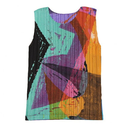 PLEATS PLEASE 20AW Graphic Print Tank Top Multi Size 3