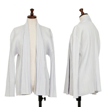 PLEATS PLEASE Pleated Shawl Collar Cardigan Gray Size 3