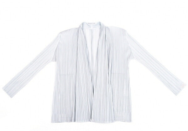 PLEATS PLEASE Pleated Shawl Collar Cardigan Gray Size 3