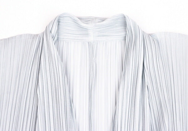 PLEATS PLEASE Pleated Shawl Collar Cardigan Gray Size 3