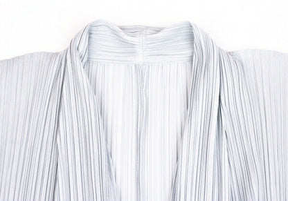 PLEATS PLEASE Pleated Shawl Collar Cardigan Gray Size 3