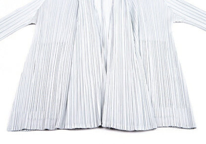 PLEATS PLEASE Pleated Shawl Collar Cardigan Gray Size 3