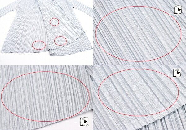 PLEATS PLEASE Pleated Shawl Collar Cardigan Gray Size 3