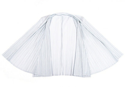 PLEATS PLEASE Pleated Shawl Collar Cardigan Gray Size 3