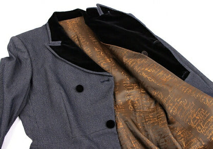 Jean Paul GAULTIER CLASSIQUE Velour Long Jacket Size 42