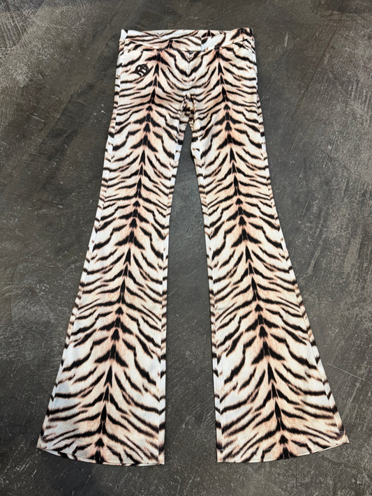 Room SERVICE Light Gold Tiger Print Pants Size S