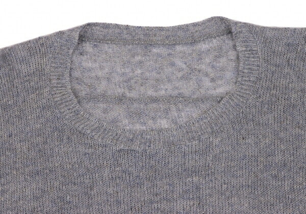 Y's Linen Blend Material Panel Long Sweater Gray Size 2