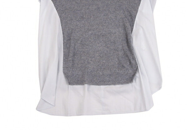 Y's Linen Blend Material Panel Long Sweater Gray Size 2