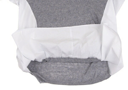 Y's Linen Blend Material Panel Long Sweater Gray Size 2