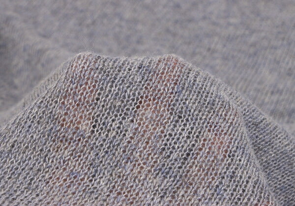 Y's Linen Blend Material Panel Long Sweater Gray Size 2