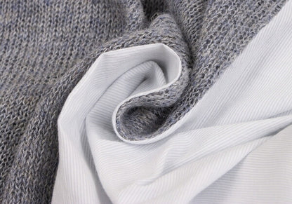 Y's Linen Blend Material Panel Long Sweater Gray Size 2