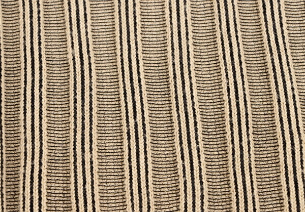 HERMES Cotton Stripe Knit Polo Shirt Beige Black Size M