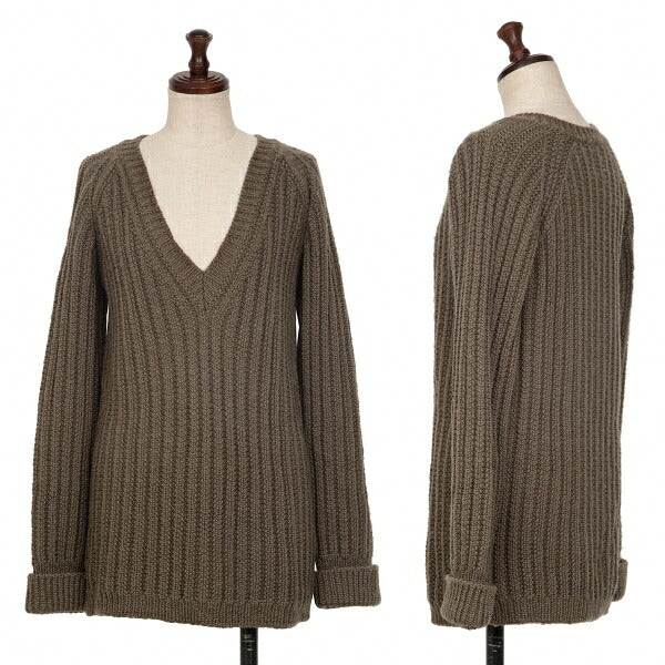 Maison Martin Margiela Wool V-Neck Sweater Brown Size S