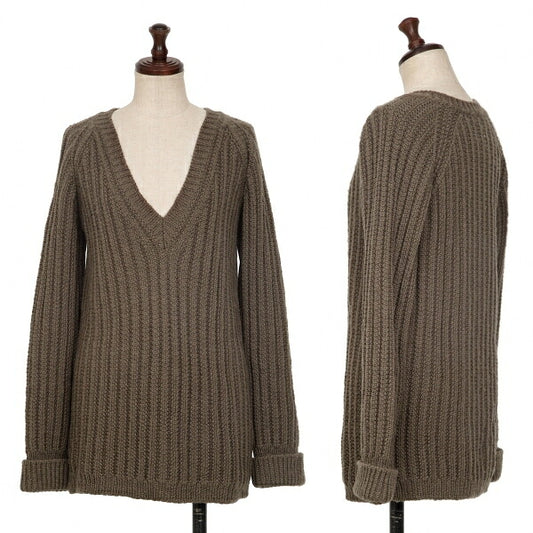 Maison Martin Margiela Wool V-Neck Sweater Brown Size S