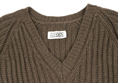 Maison Martin Margiela Wool V-Neck Sweater Brown Size S
