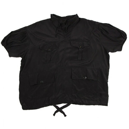 BALENCIAGA Silk Pocket Design High Neck Blouse Black Size 36