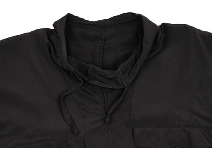 BALENCIAGA Silk Pocket Design High Neck Blouse Black Size 36