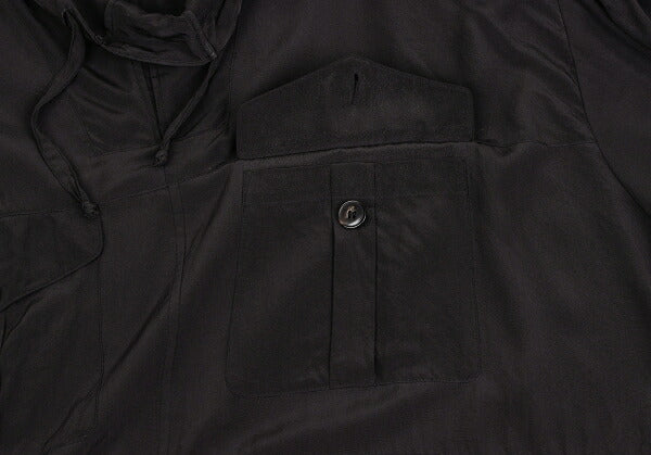 BALENCIAGA Silk Pocket Design High Neck Blouse Black Size 36