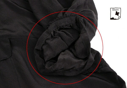 BALENCIAGA Silk Pocket Design High Neck Blouse Black Size 36