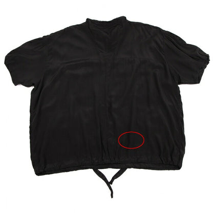 BALENCIAGA Silk Pocket Design High Neck Blouse Black Size 36