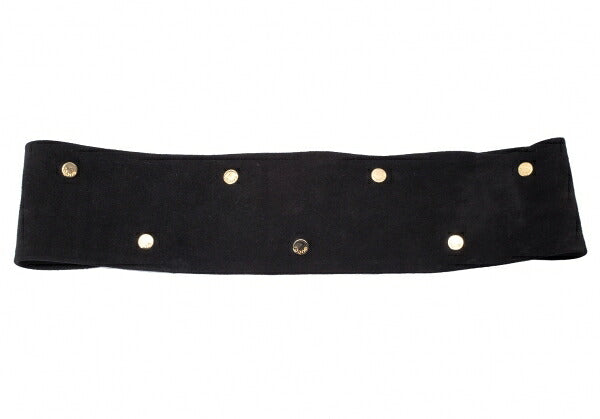 GUCCI Black Studded Suede Leather Belt