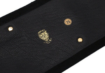 GUCCI Black Studded Suede Leather Belt