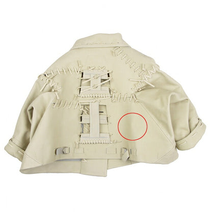 COMME des GARCONS Glove Design Leather Jacket Greige Size S