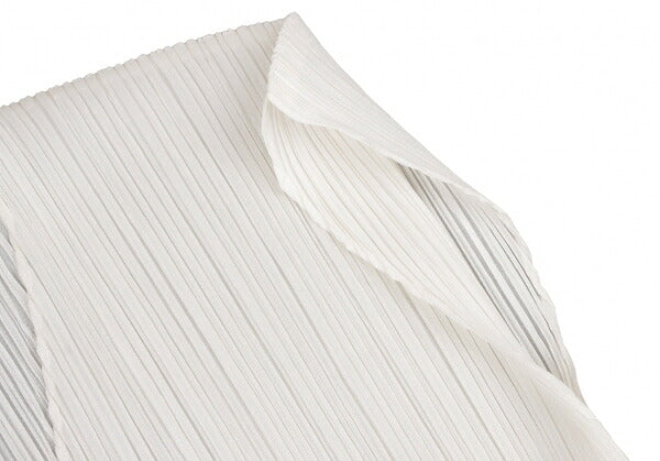 PLEATS PLEASE Pleated V-Neck Tunic Off-White Blouse Size 3