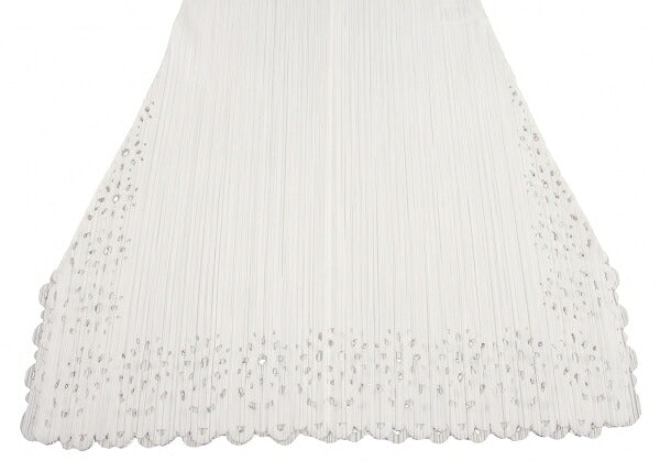 PLEATS PLEASE Pleated V-Neck Tunic Off-White Blouse Size 3