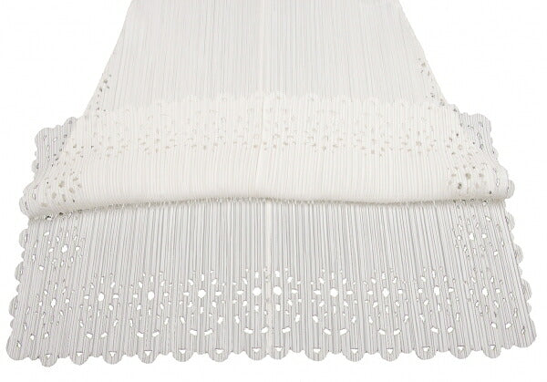PLEATS PLEASE Pleated V-Neck Tunic Off-White Blouse Size 3