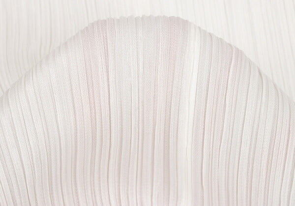 PLEATS PLEASE Pleated V-Neck Tunic Off-White Blouse Size 3