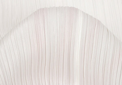 PLEATS PLEASE Pleated V-Neck Tunic Off-White Blouse Size 3