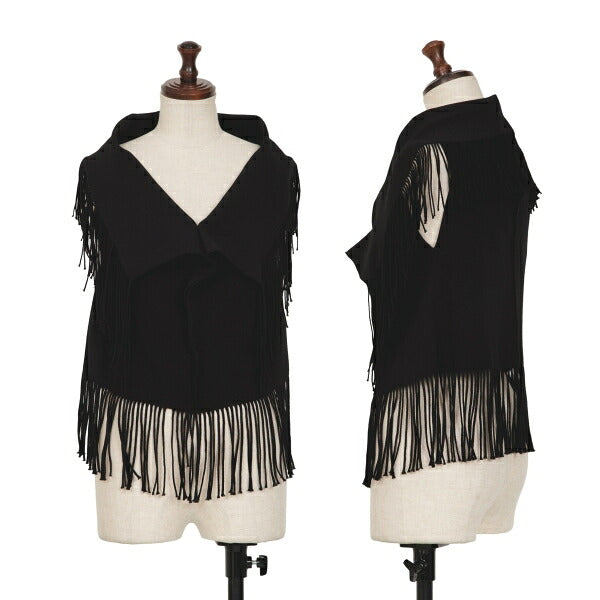 ISSEY MIYAKE FETE A-POC INSIDE Fringe Top Black Size 2