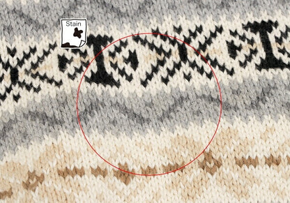 Papas Cotton Fair Isle Knit Sweater Ivory Grey Size M