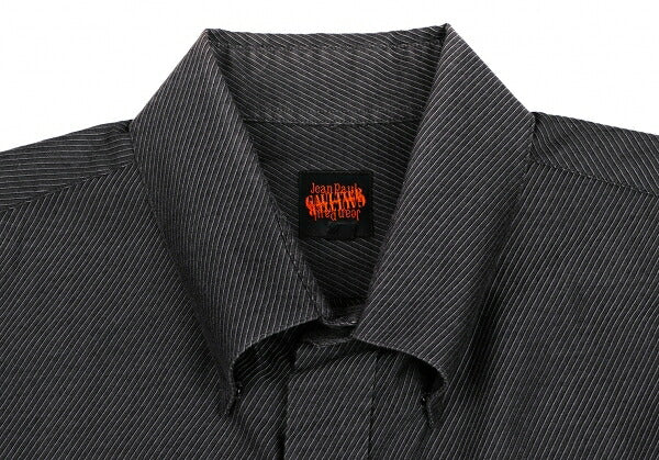 Jean Paul GAULTIER Slanted Pinstripe Shirt Charcoal Size 50