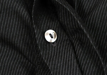 Jean Paul GAULTIER Slanted Pinstripe Shirt Charcoal Size 50