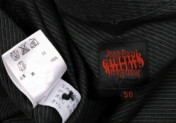 Jean Paul GAULTIER Slanted Pinstripe Shirt Charcoal Size 50