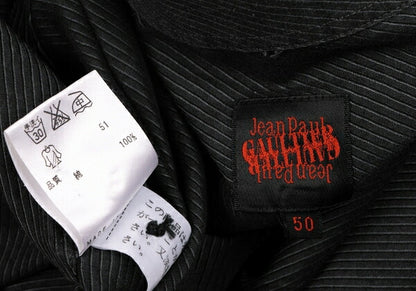 Jean Paul GAULTIER Slanted Pinstripe Shirt Charcoal Size 50